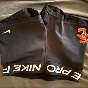 Nike Black Pro Crop Top with USC Trojans Logo